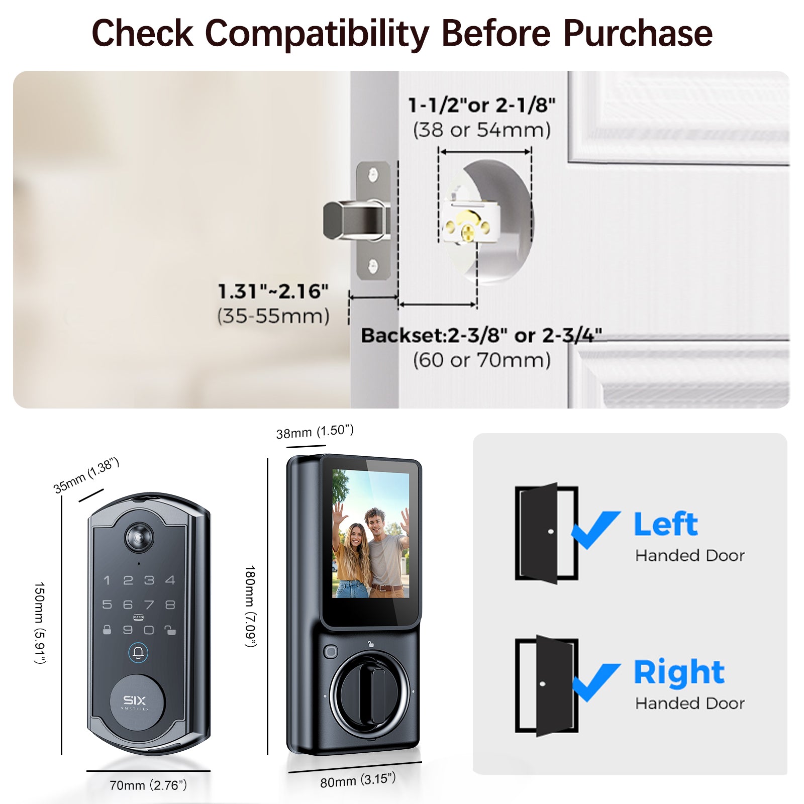 Smart Video Door Lock S398 – Fingerprint, App Remote, WiFi Control & 2-Way Video Intercom